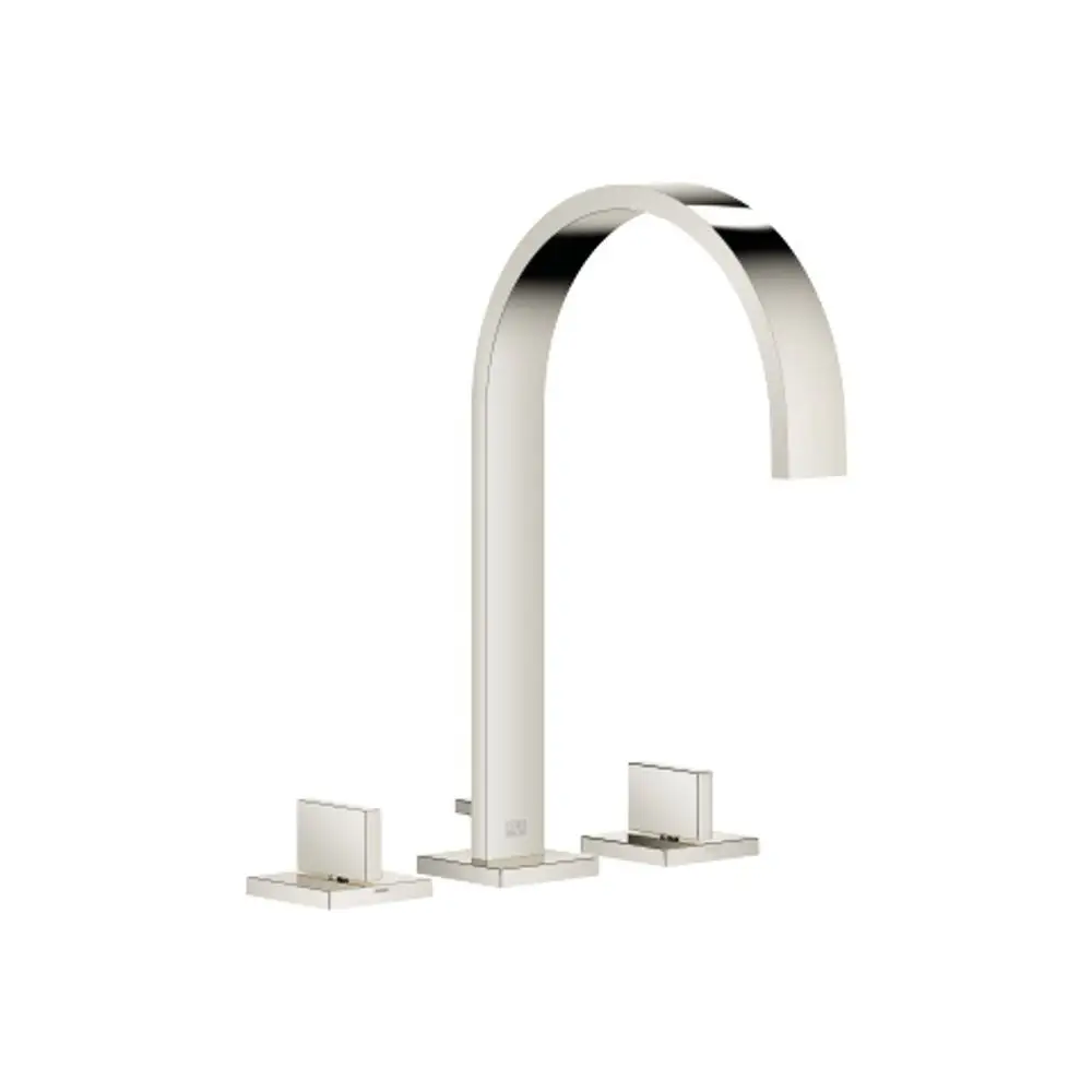 Dornbracht-MEM-Waschtisch-Dreilochbatterie-mit Ablaufgarnitur-Ausladung 200mm-platin, 20715782-08 Galeriebild 1